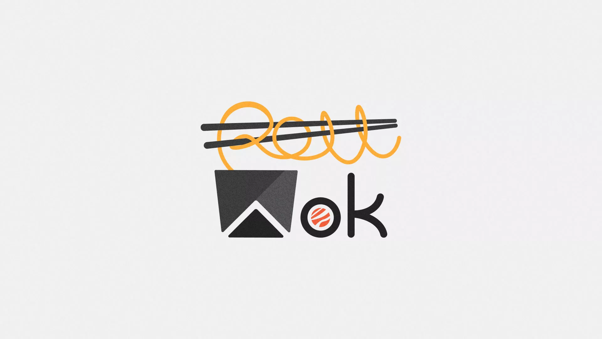 Разработка логотипа суши-бара «Roll Wok Club» в Ак-Довураке